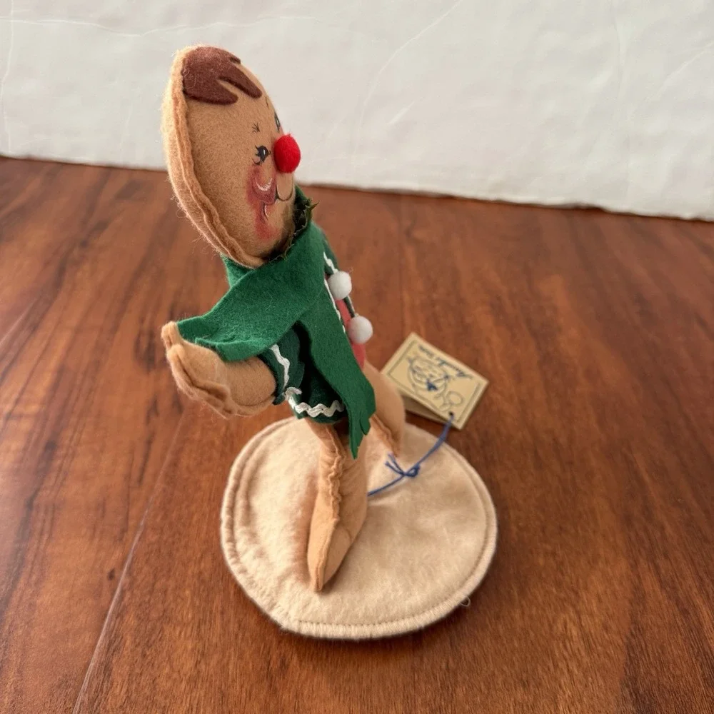 Annalee Christmas Gingerbread 9 inch Man Boy 1992 Poseable Figure USA Made Clean